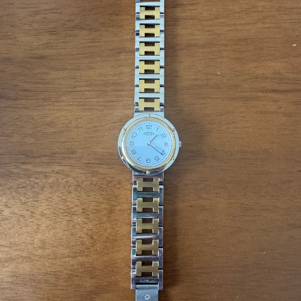 Hermes Clipper 31mm Vintage Two Toned Watch